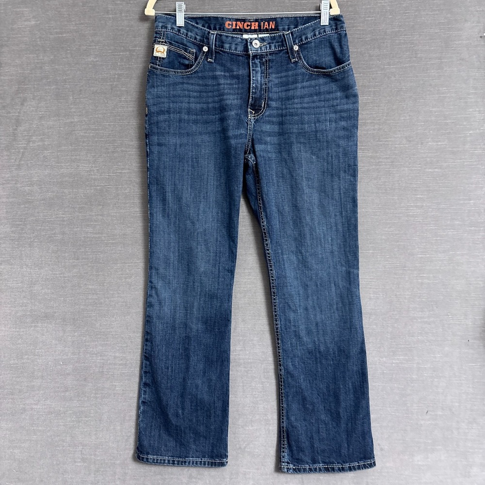 Cinch Jeans 33x30 Blue Ian Stretch Midrise Bootcut‎ Denim Rodeo Cowboy Western